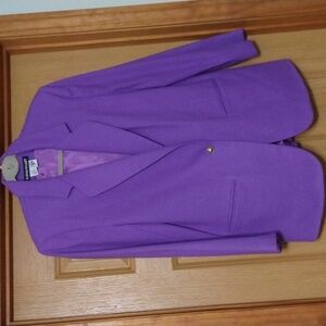 WOOL LINED BLAZER WITH FRONT POCKETS AND ONE BUTTON CLOSURE